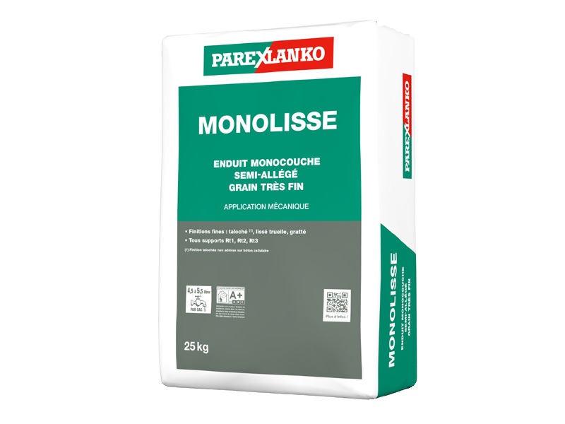 Enduit monocouche semi allégé Parexlanko MONOLISSE